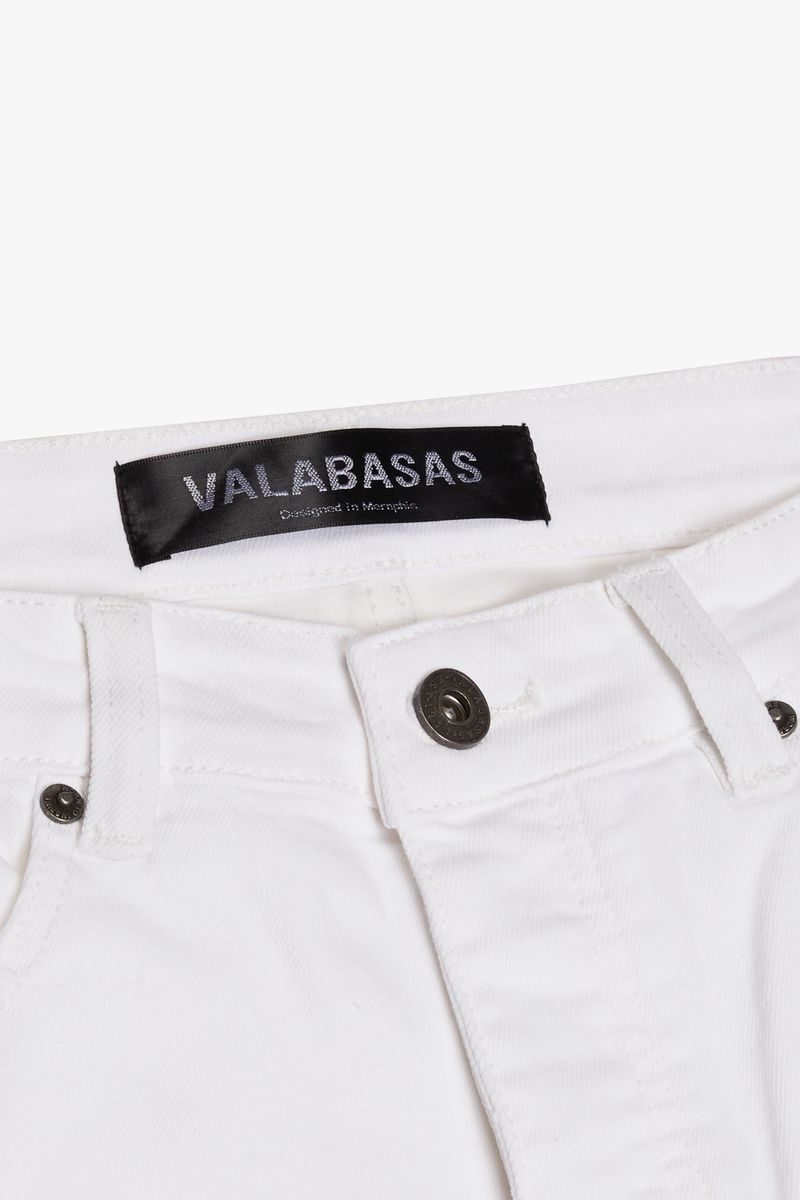 High-quality white denim baggy jeans with unique block stitching