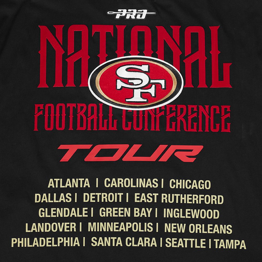 Men's black San Francisco 49ers City Tour 20 T-shirt with official team design and comfortable fit