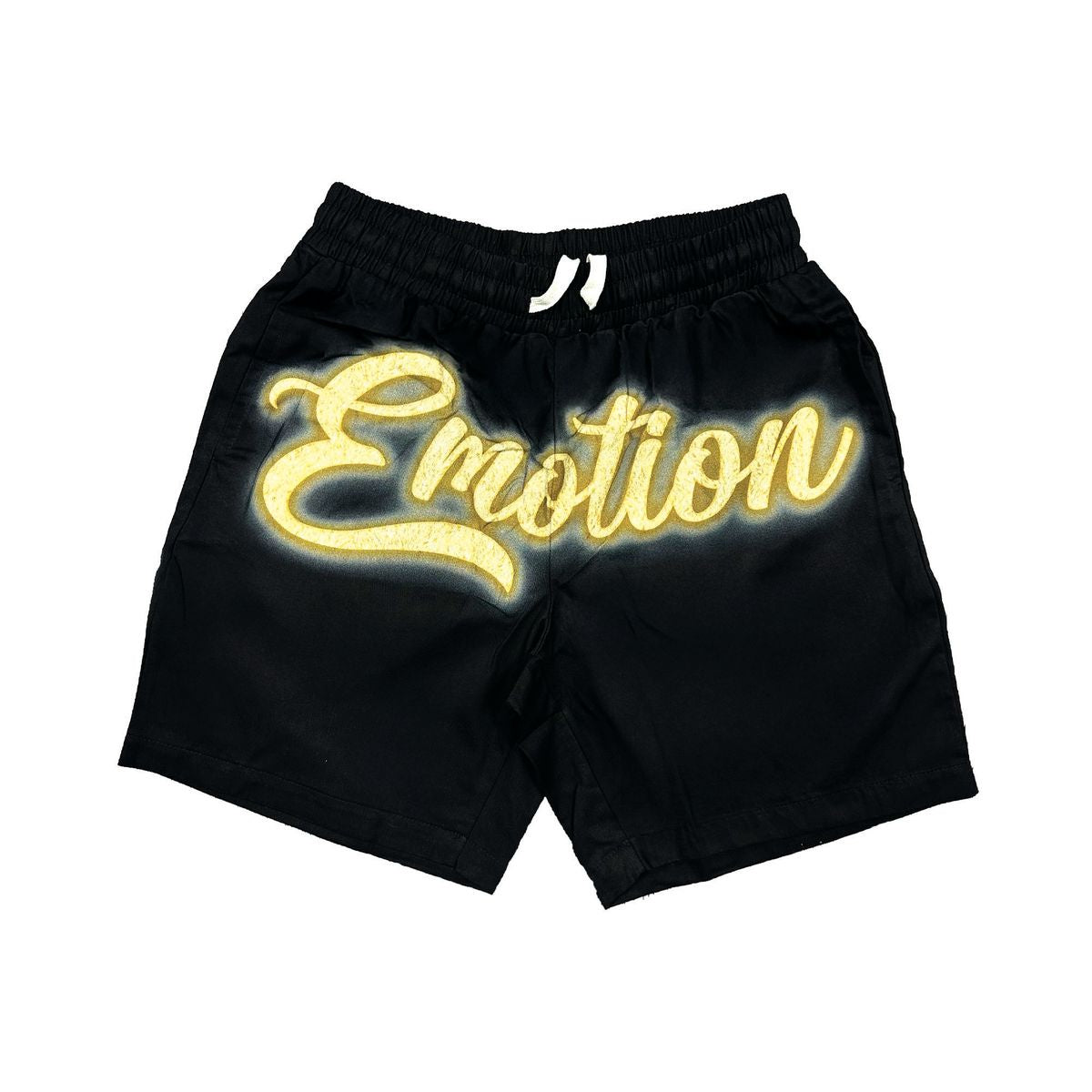 A pair of stylish black shorts with a zip-up detail and a modern, sleek design, perfect for casual summer wear