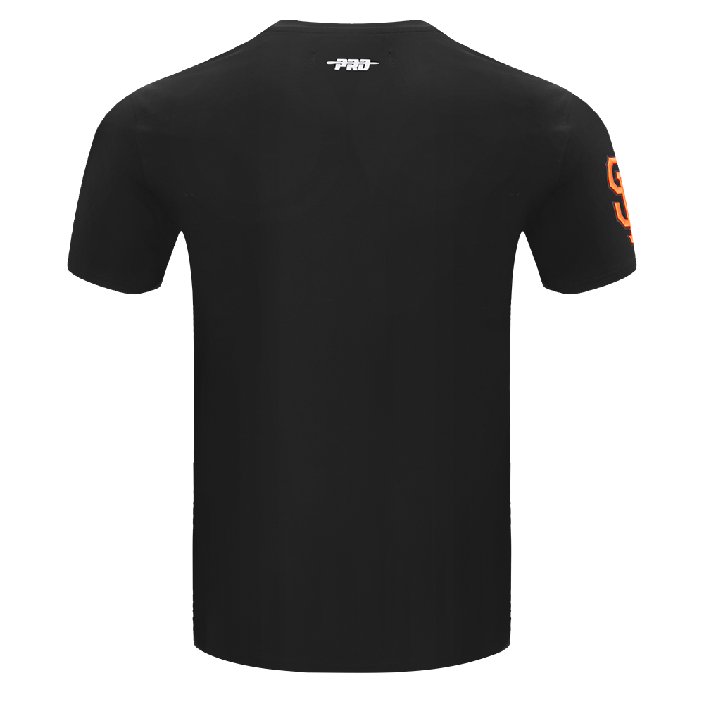 Black San Francisco Giants men's short sleeve top featuring classic script and tail design by Pro Standard