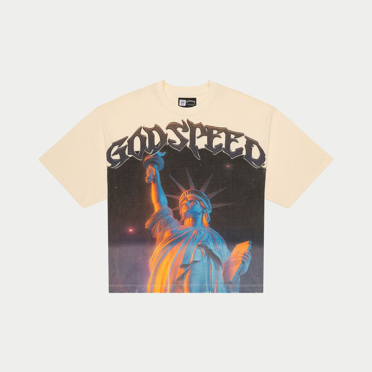 High-quality purple city-themed T-shirt with stone accents and limited edition numbering