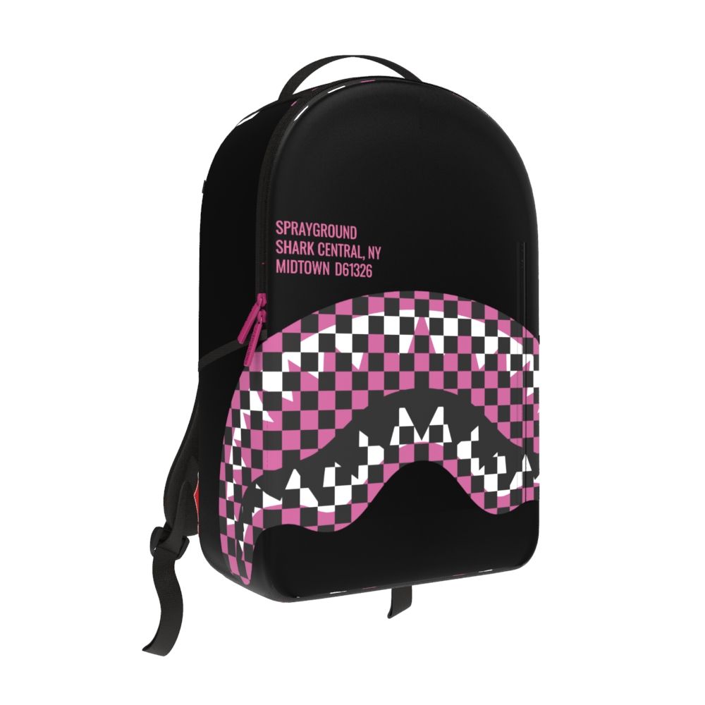 Sprayground Shark Central Breakup Check Sorbet Grey Backpack (B7635)