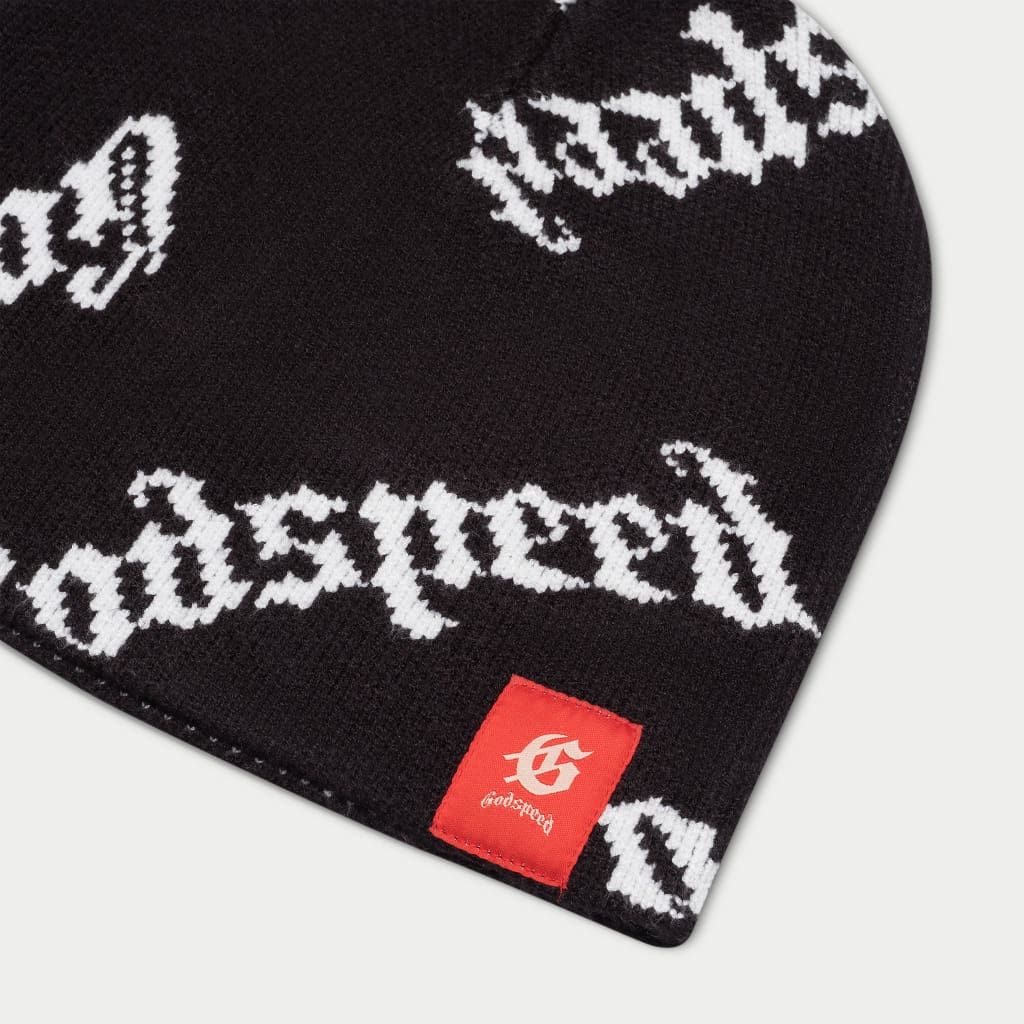 High-quality black and white Godspeed OG Logo Beanie for all genders