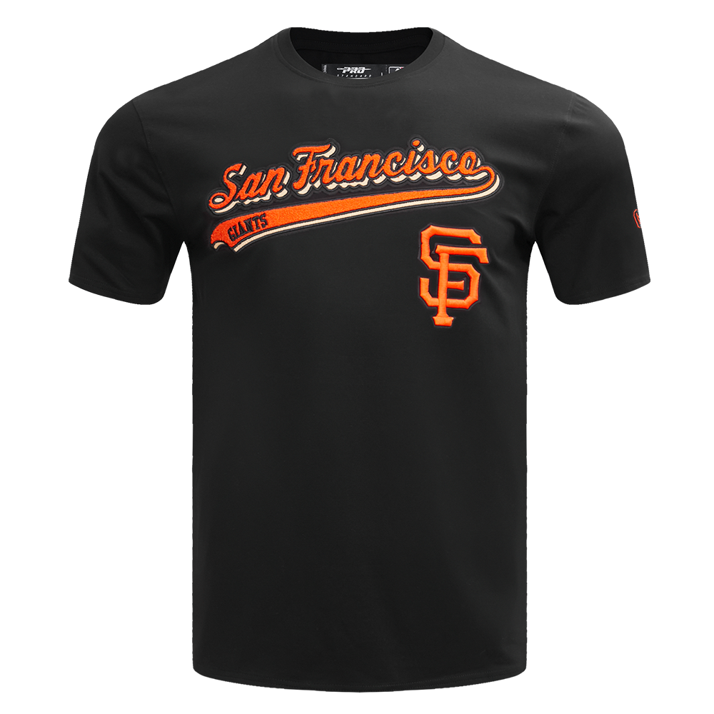 Pro Standard San Francisco Giants script tail tee shirt in black with bold team logo design