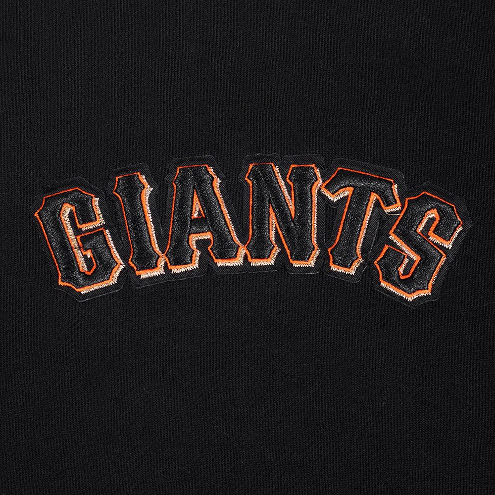 Full display of the black Wingspan Crewneck with San Francisco Giants branding and style details