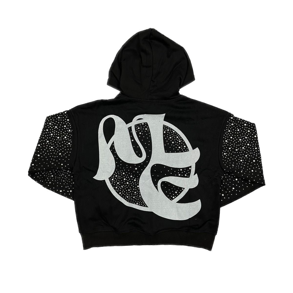 Mixed Emotion "Fallen Angels" Black Rhinestone Hoodie