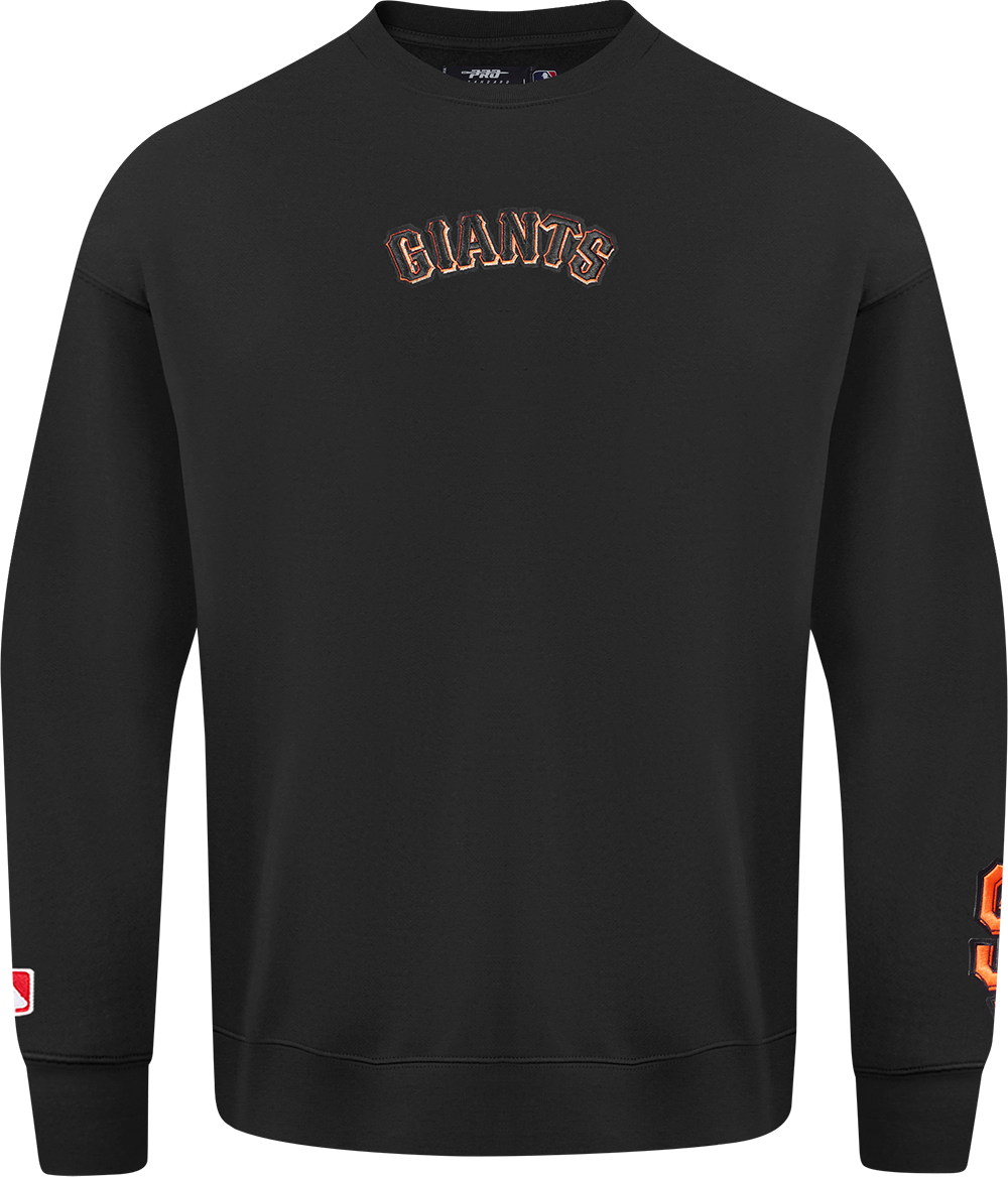 Black Pro Standard Wingspan Crewneck featuring Giants team graphic and detailed stitching