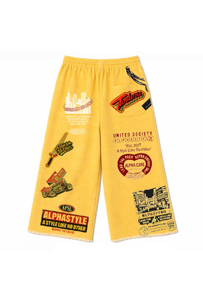 AlphaStyle Morda Long Shorts - Yellow
