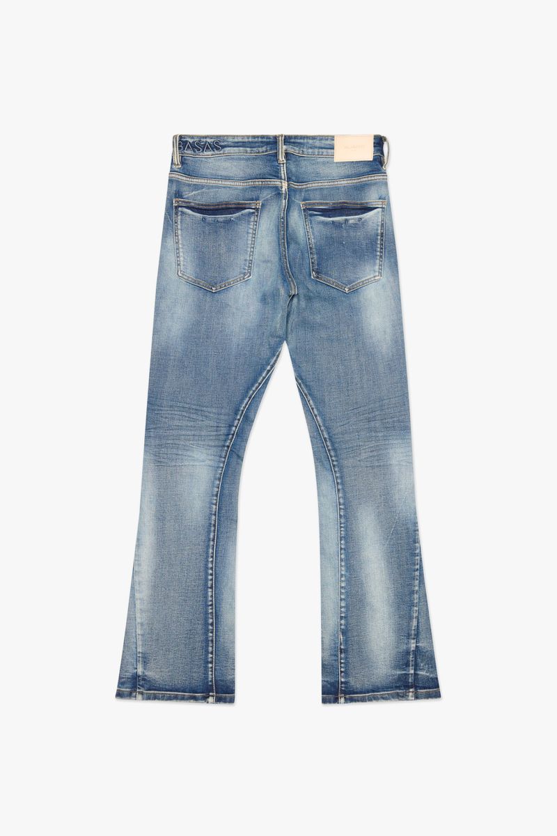 Valabasas Mr Stacked Medium Washed Stacked Denim Jeans - Front View
