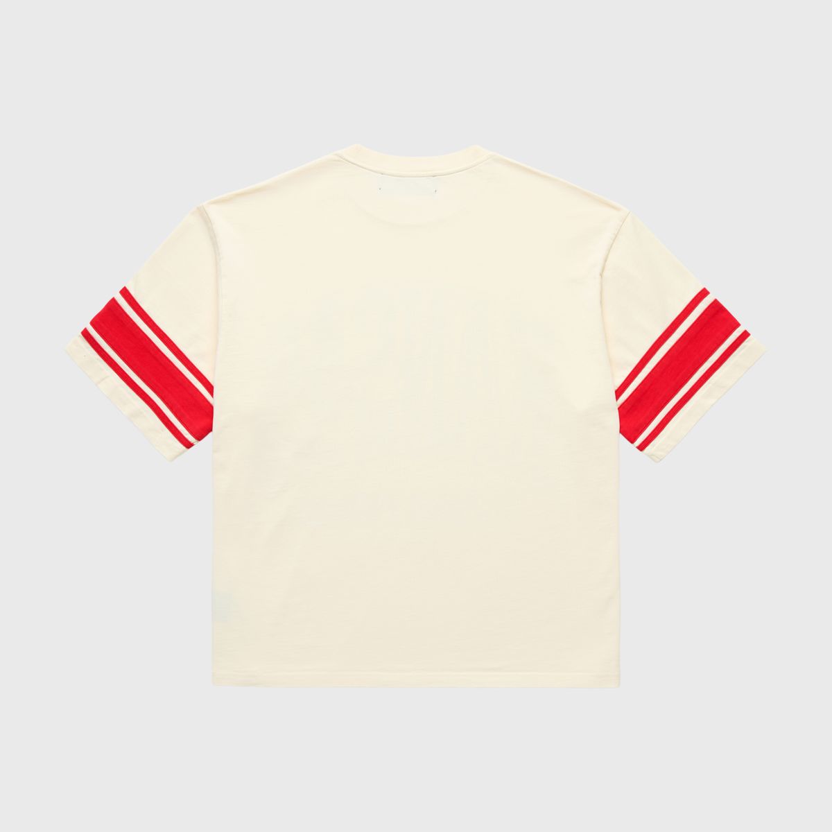 Unisex Kansas cropped T-shirt with varsity-striped sleeves, bold front print, and classic heavyweight cotton fabric