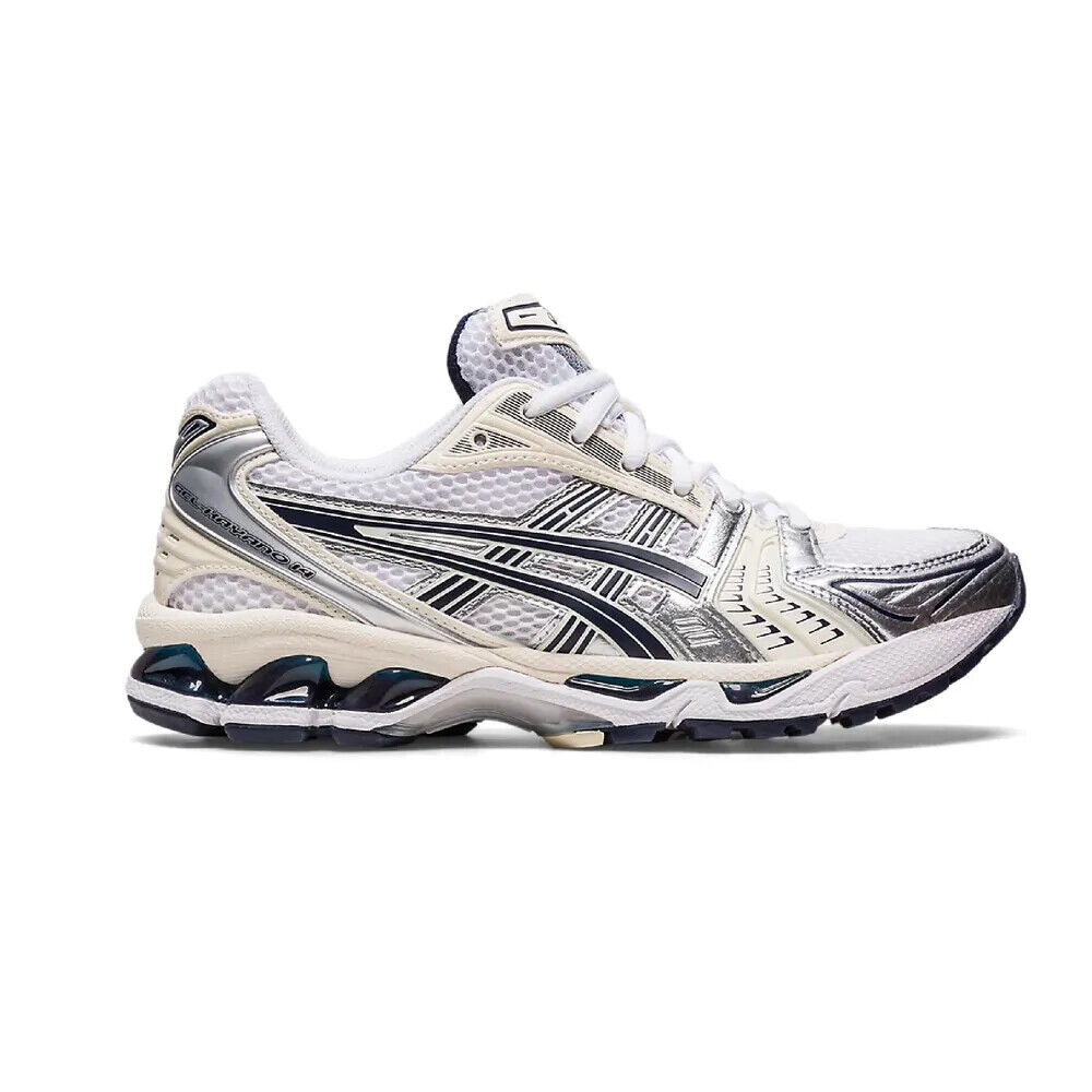 ASICS Gel-Kayano 14 - White Midnight (W) women's running shoe with advanced gel cushioning technology for optimal comfort and support