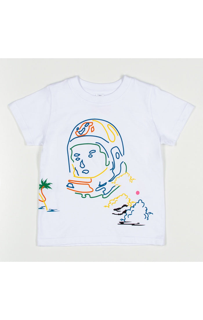 Kids BBC White BB Clouds SS Knit Tee with colorful cloud design for playful and comfortable wear
