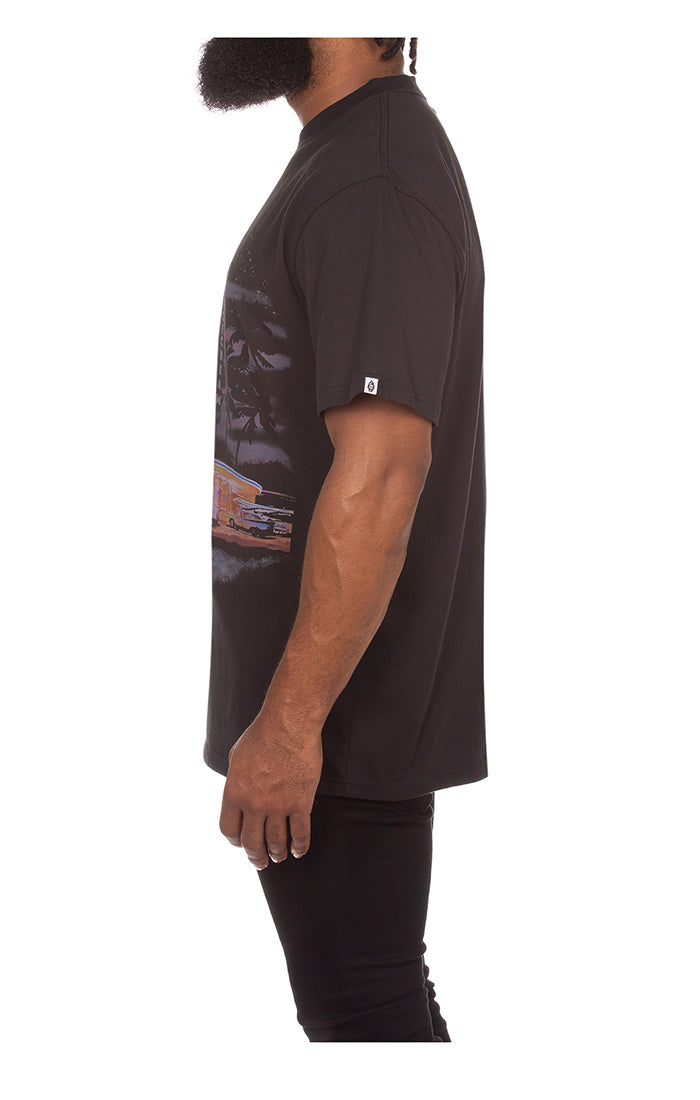 Close-up view of the Ice Cream Diamond SS Stretch Limo Knit Tee showcasing its premium knit fabric and oversized fit