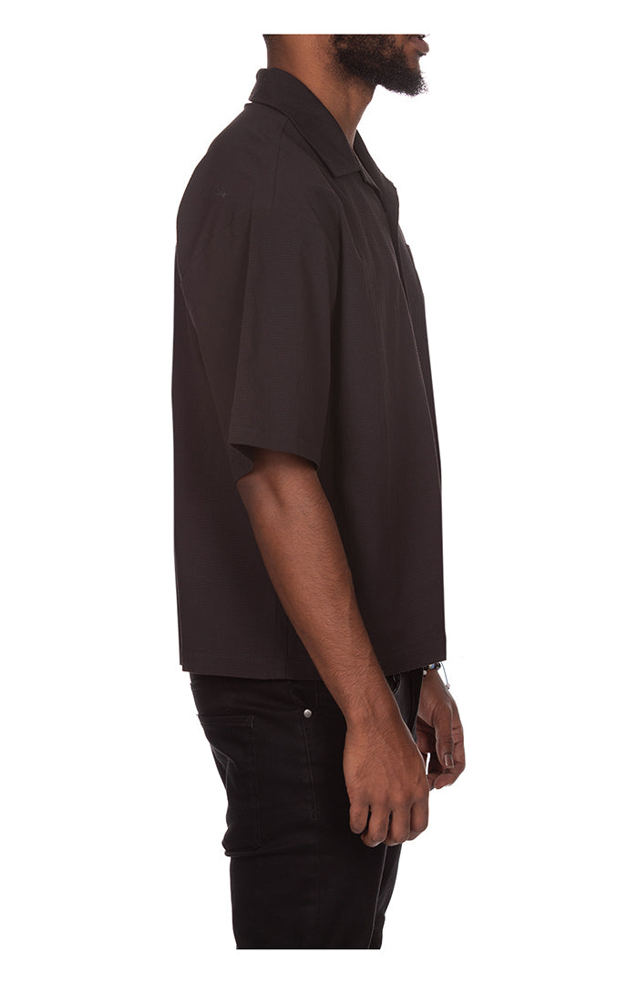 Casual men's BBC Black BB Cabana SS Woven Button Up shirt with eye-catching design and comfortable fit
