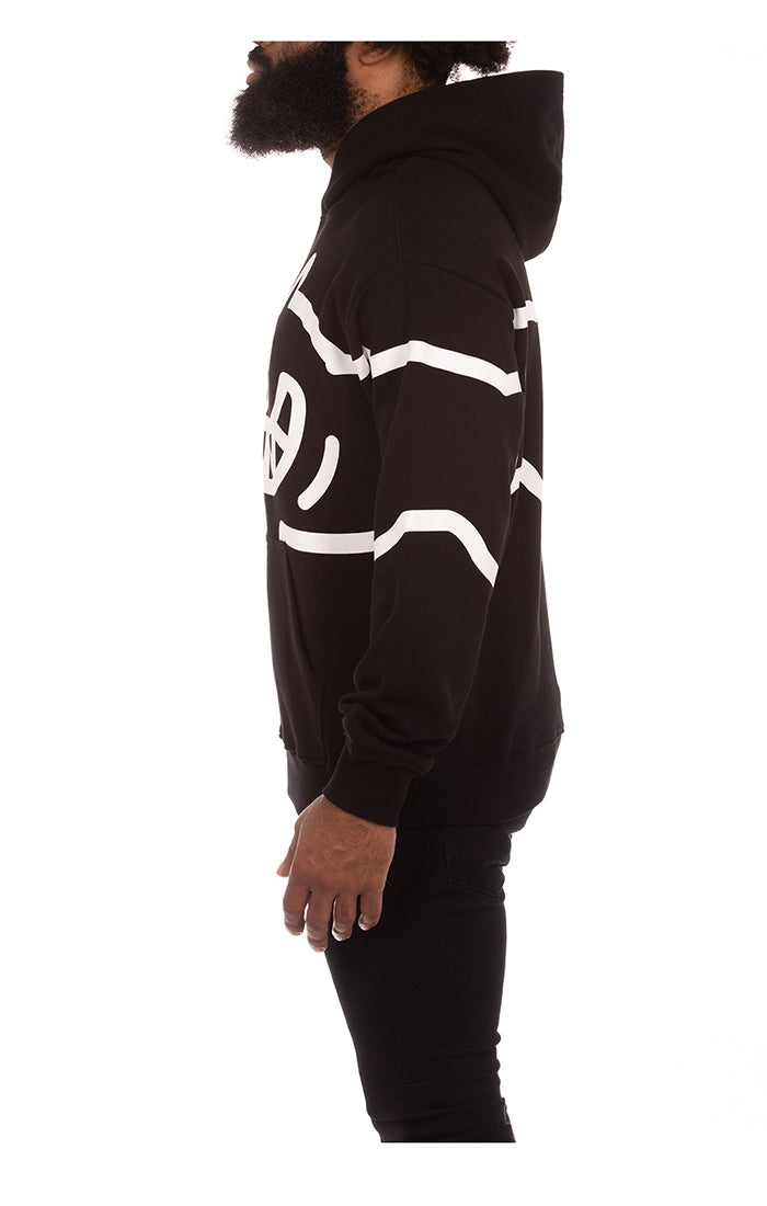 Ice Cream Biggie Black Hoodie with drawstring hood and ribbed cuffs and hem