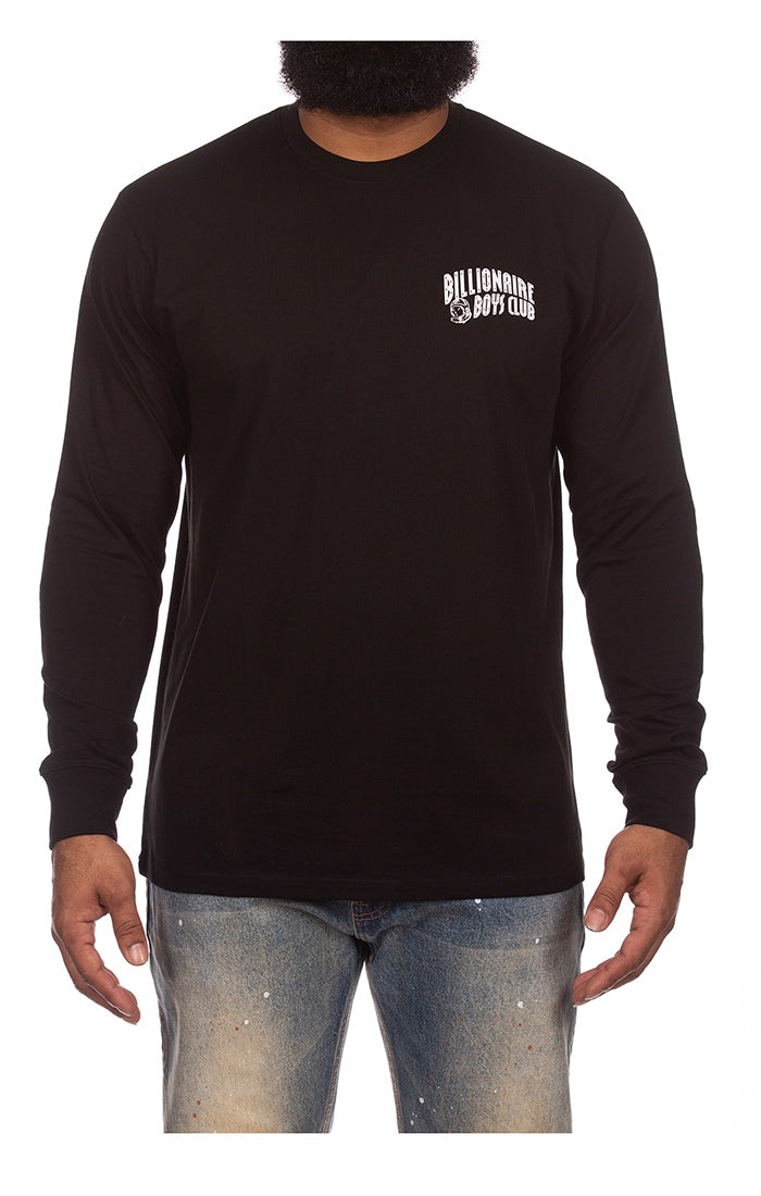 Black BBC long-sleeve tee with embroidered BB Arch logo (841-8300)