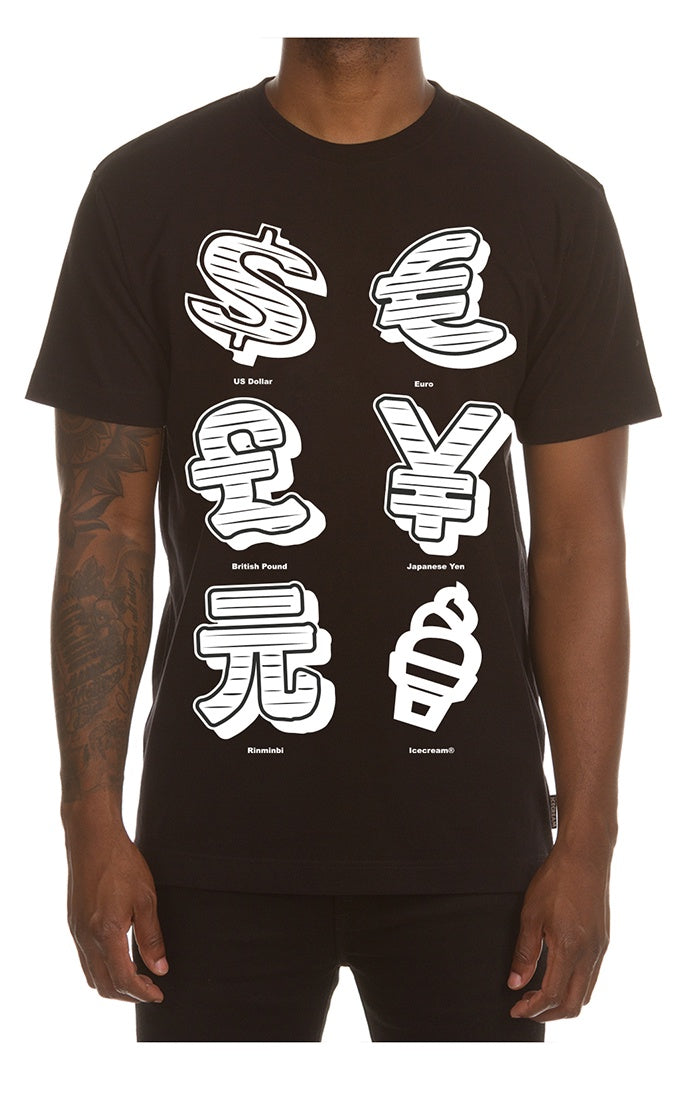 Ice Cream "Currency" SS Black Tee (451-6203)
