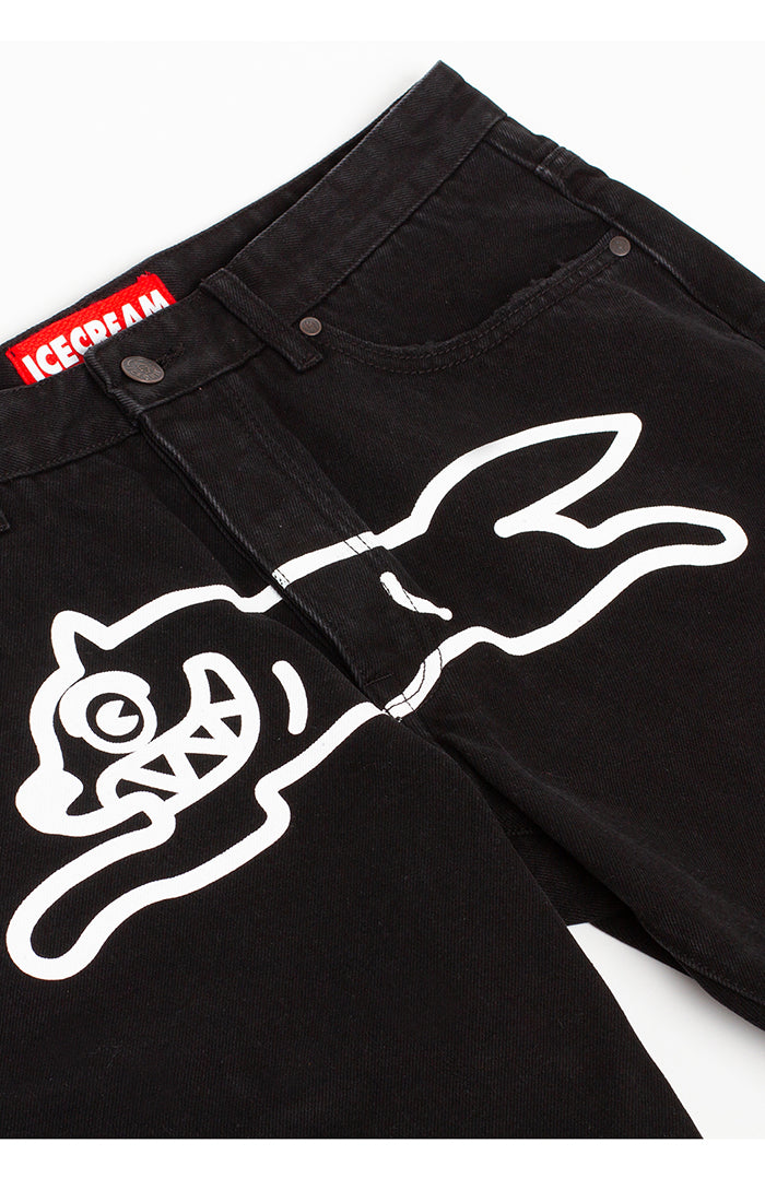 Dark-colored Ice Cream Black Dog Black Caramel Jean Shorts featuring a Strawberry Fit design and stylish appearance