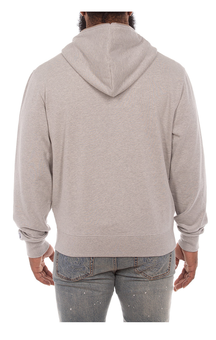 Men's Billionaire Boy's Club zip-up hoodie in heather grey