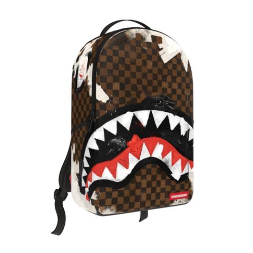 Sprayground Sharks in Paris Cotton Canvas Painted Backpack (B5208)