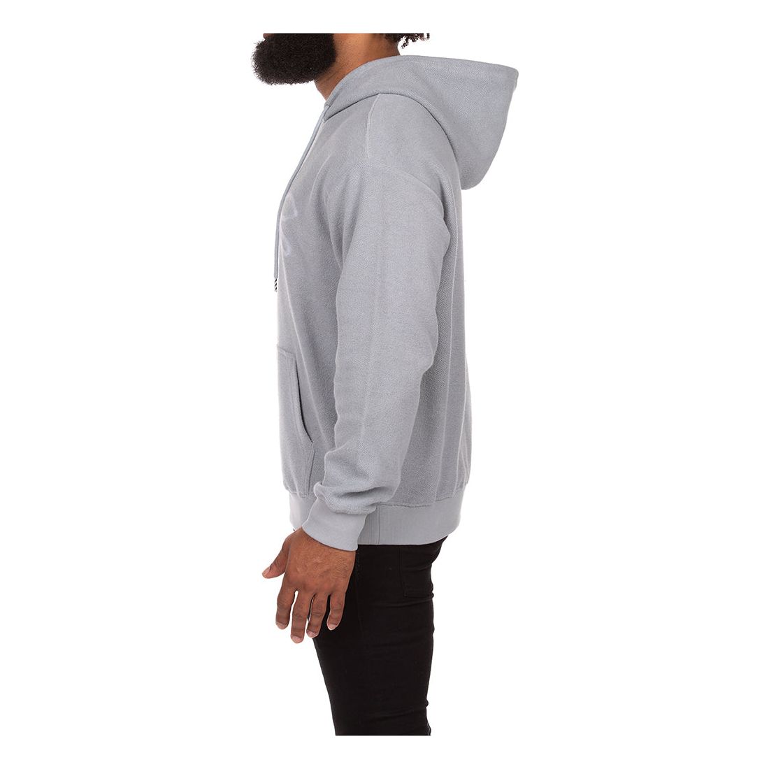 Side view of the Ice Cream Vanilla Icee Quarry Hoodie (431-9304) featuring a kangaroo pocket, drawstring hood, and ribbed cuffs and hem for a functional and fashionable look