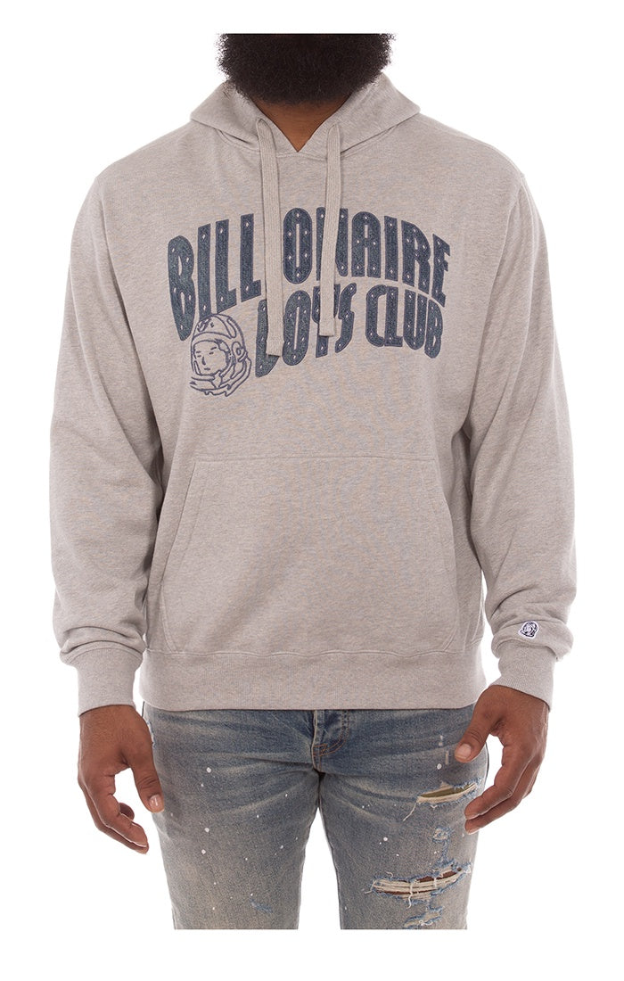 Billionaire Boy's Club Heather Grey BB Arch Hoodie with front zipper detail