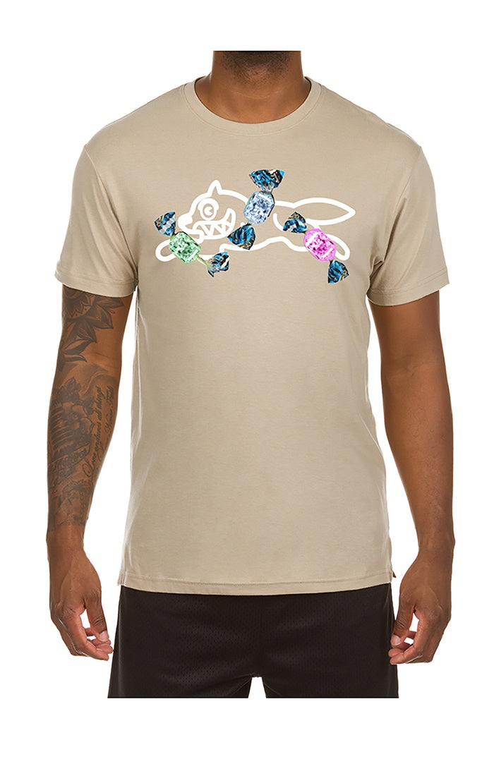 Close up image of Ice Cream Candy SS Fog Tee (451-2200) in stylish fog color, showcasing the unique candy-inspired design and comfortable short sleeve style