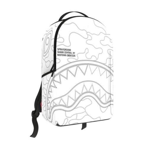 Sprayground Shark Central Camo Cut Shark White Backpack (B8494)