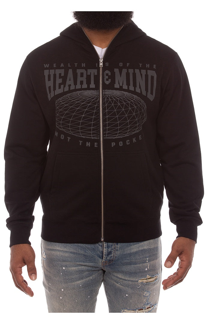 Billionaire Boy's Club Black BB HMU Zip Front Hoodie