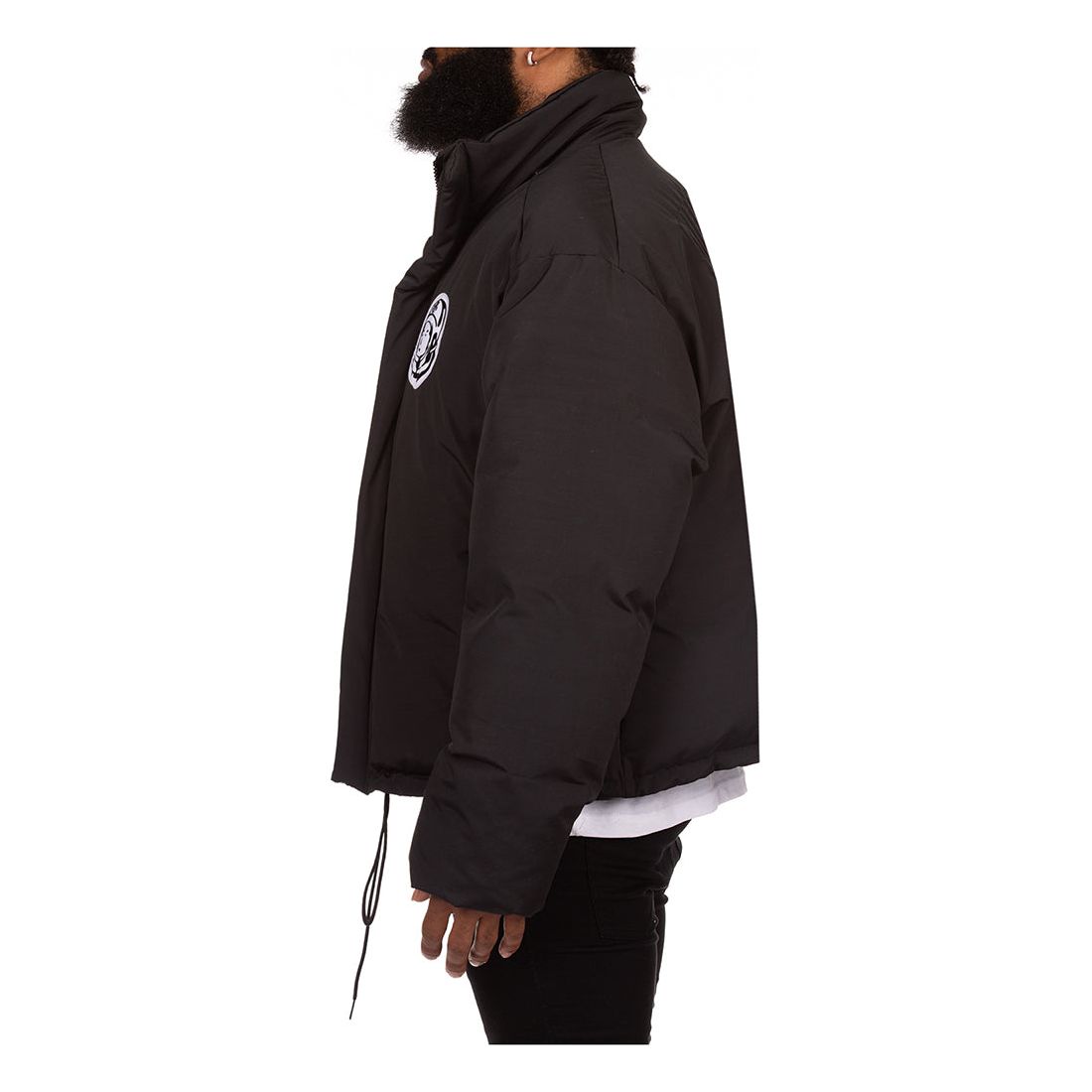 Close up of the quilted pattern and water-resistant fabric of BBC Black BB Igloo Jacket (831-8402)