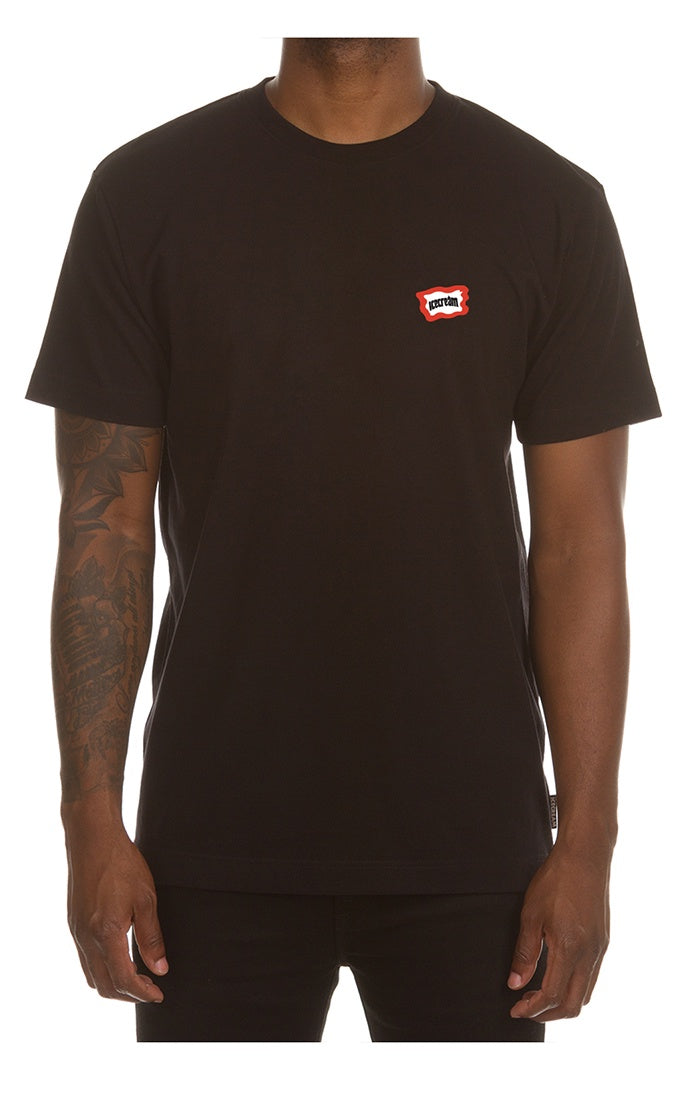 Long-sleeve black t-shirt featuring the Ice Cream Quarters design, style 451-3202