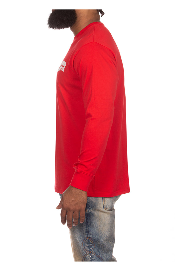 Black, red and white long sleeve t-shirt with BBC Racing logo
