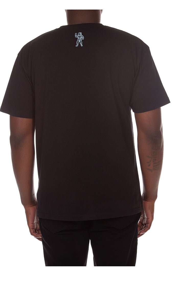 Close-up of the intricate stitching and high-quality fabric of the BBC Black BB Arch SS Knit (841-2314) sweater