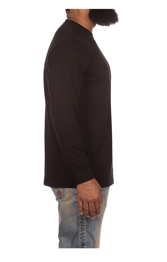 Black long sleeve tee with BBC logo and arch design