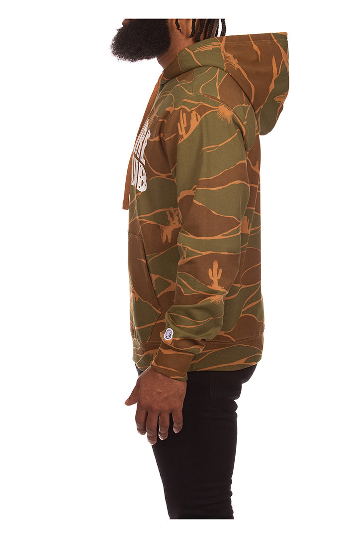 BBC Chipmunk BB Camo Arch Hoodie (841-9301) in green camo print with hood and front pocket
