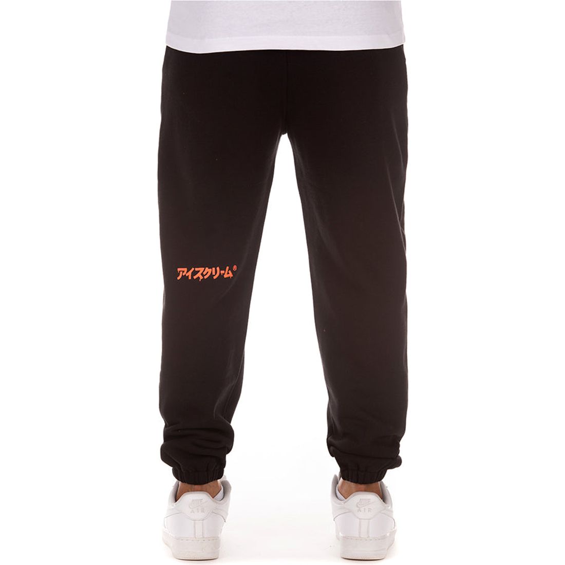 Close-up image of Ice Cream Snow Tops Black Sweatpants (431-6104) with ribbed cuffs and drawstring waistband for comfortable fit