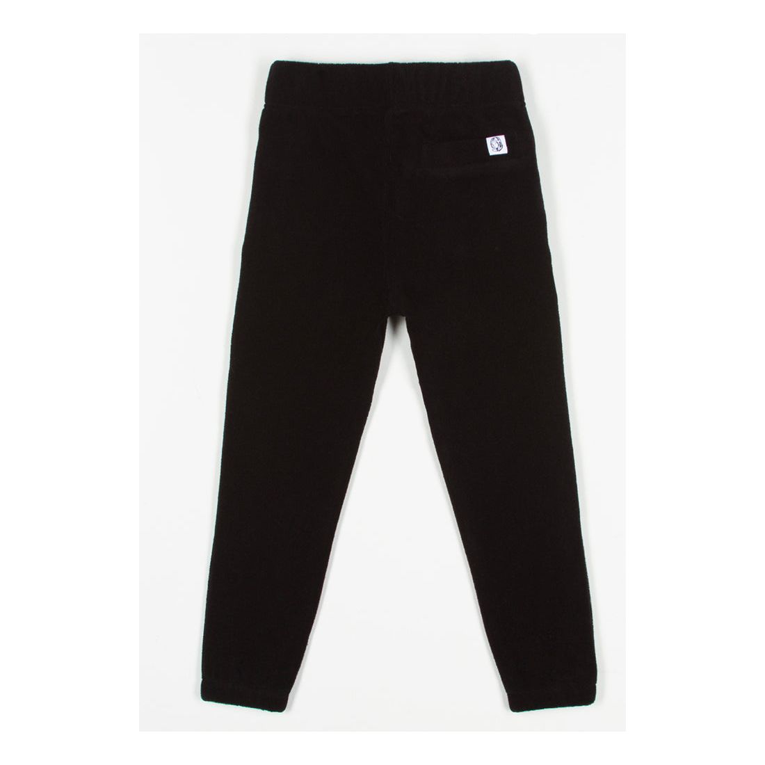 A close-up of the Kids BBC Black BB Naut Pants (833-8102) showing the adjustable waistband, spacious pockets, and durable stitching, perfect for active kids on the go