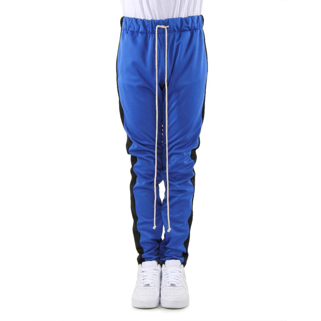 High-quality EPTM Royal Blue Track Pants w/Black Stripe made of durable and lightweight fabric perfect for everyday wear