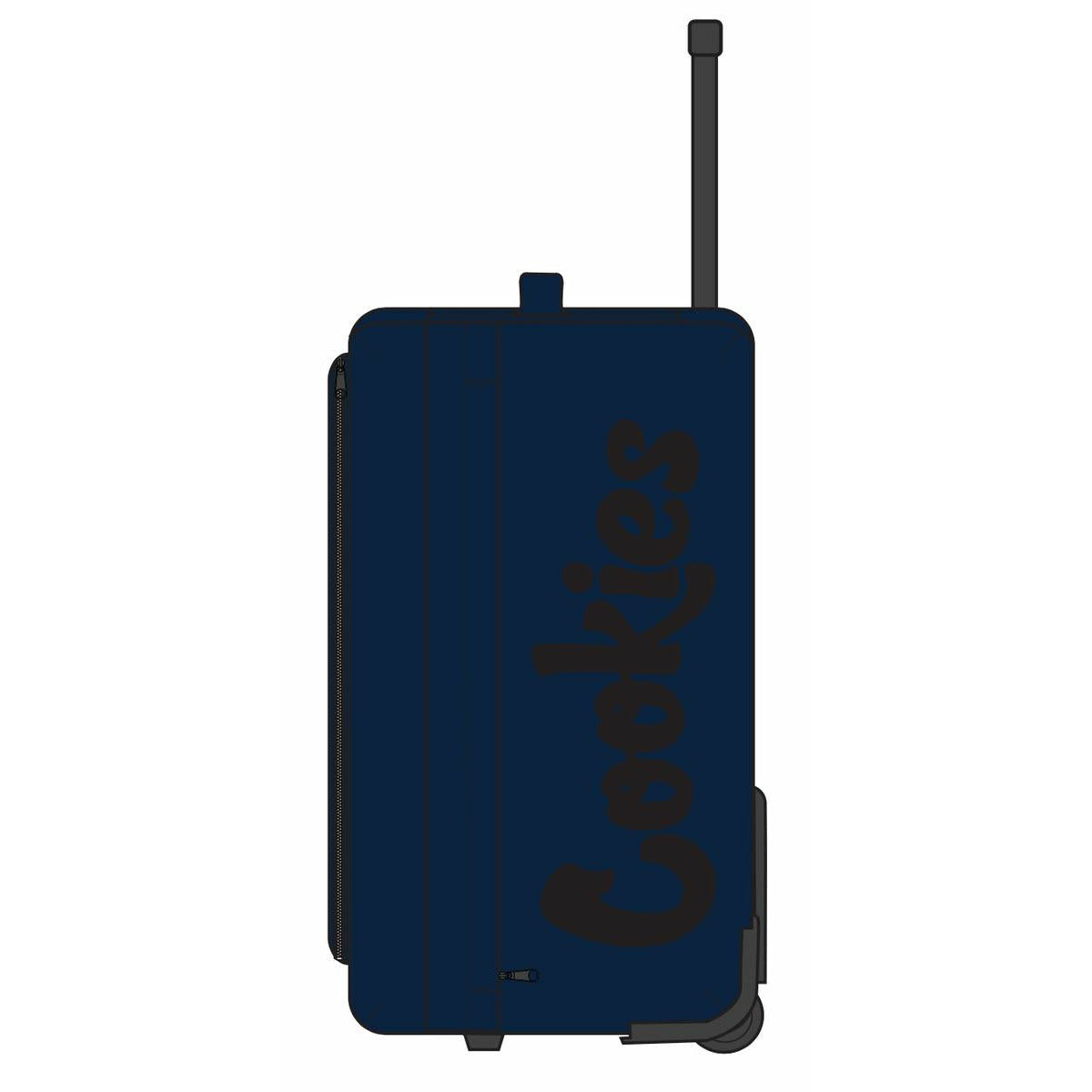 Large navy travel bag made of durable nylon canvas, designed to keep cookies fresh and odors contained, perfect for on-the-go storage and transport