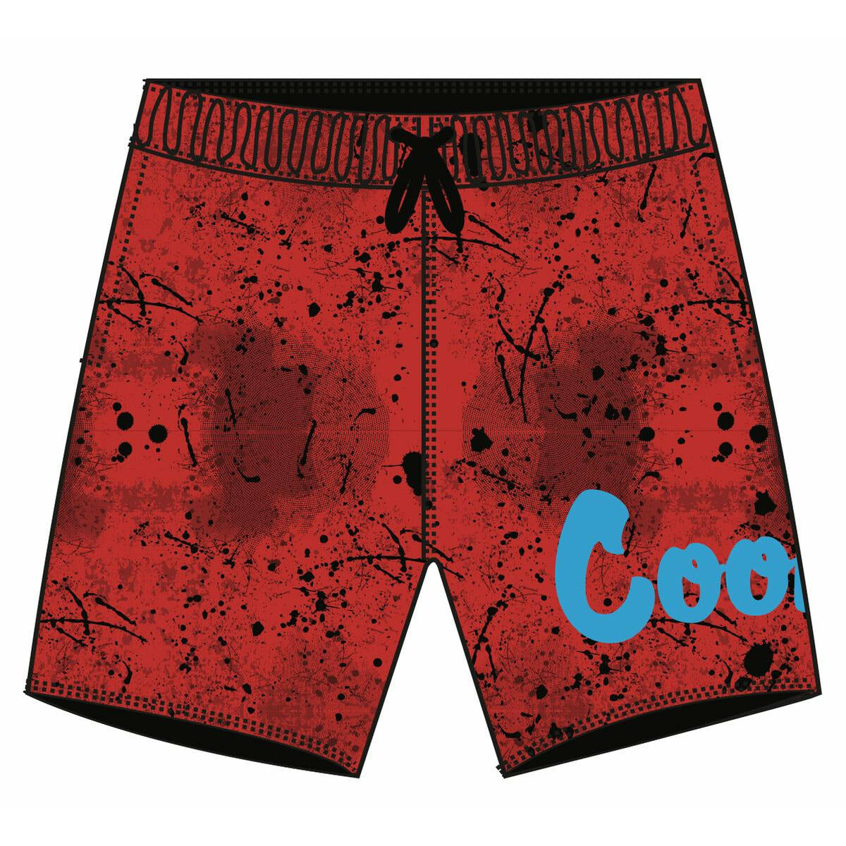 Trinidad Red Poly Stretch Swim Shorts for men, perfect for beach lounging and swimming