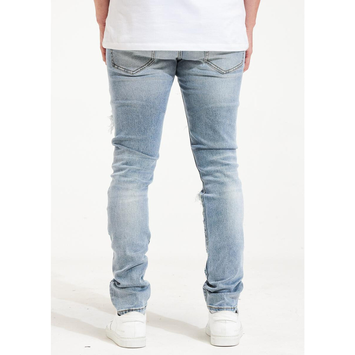 Comfortable Embellish Fetch Ripped Light Blue Jeans (EMBSP222-121) made with high-quality denim fabric