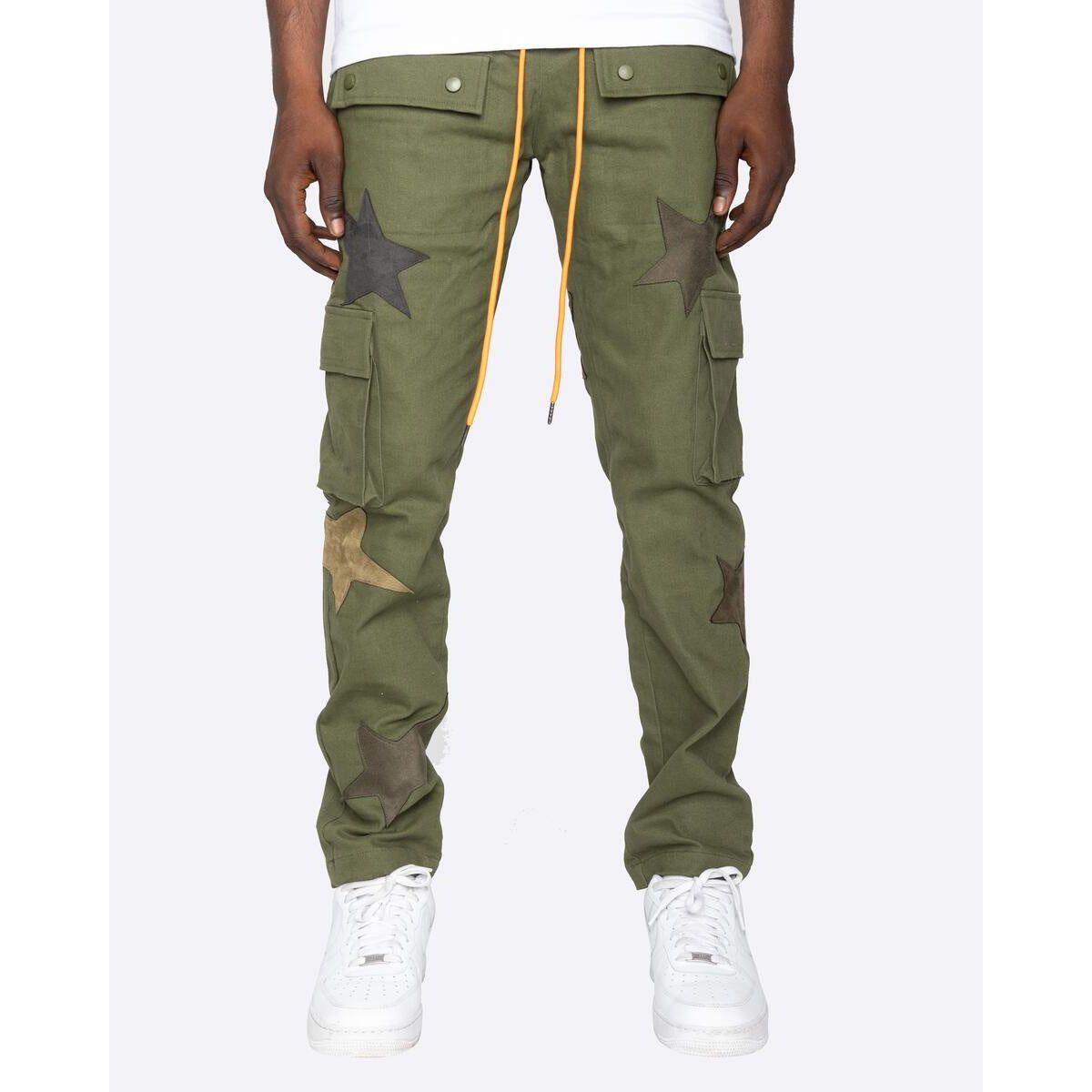 Stylish EPTM Olive Stardom Cargo Pants (EP10165) with multiple pockets and trendy design for men