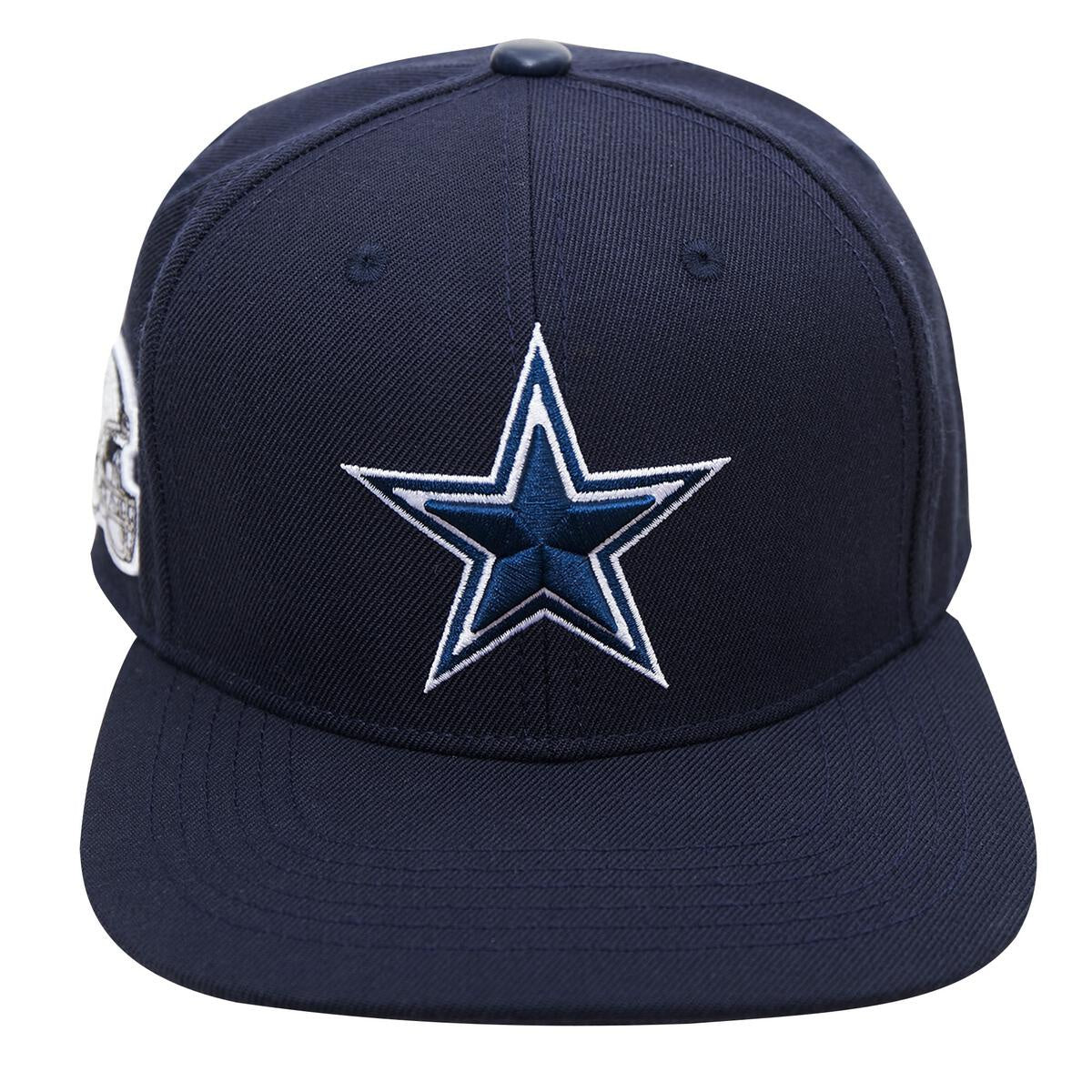 Official Dallas Cowboys logo navy snapback with adjustable strap for fitting