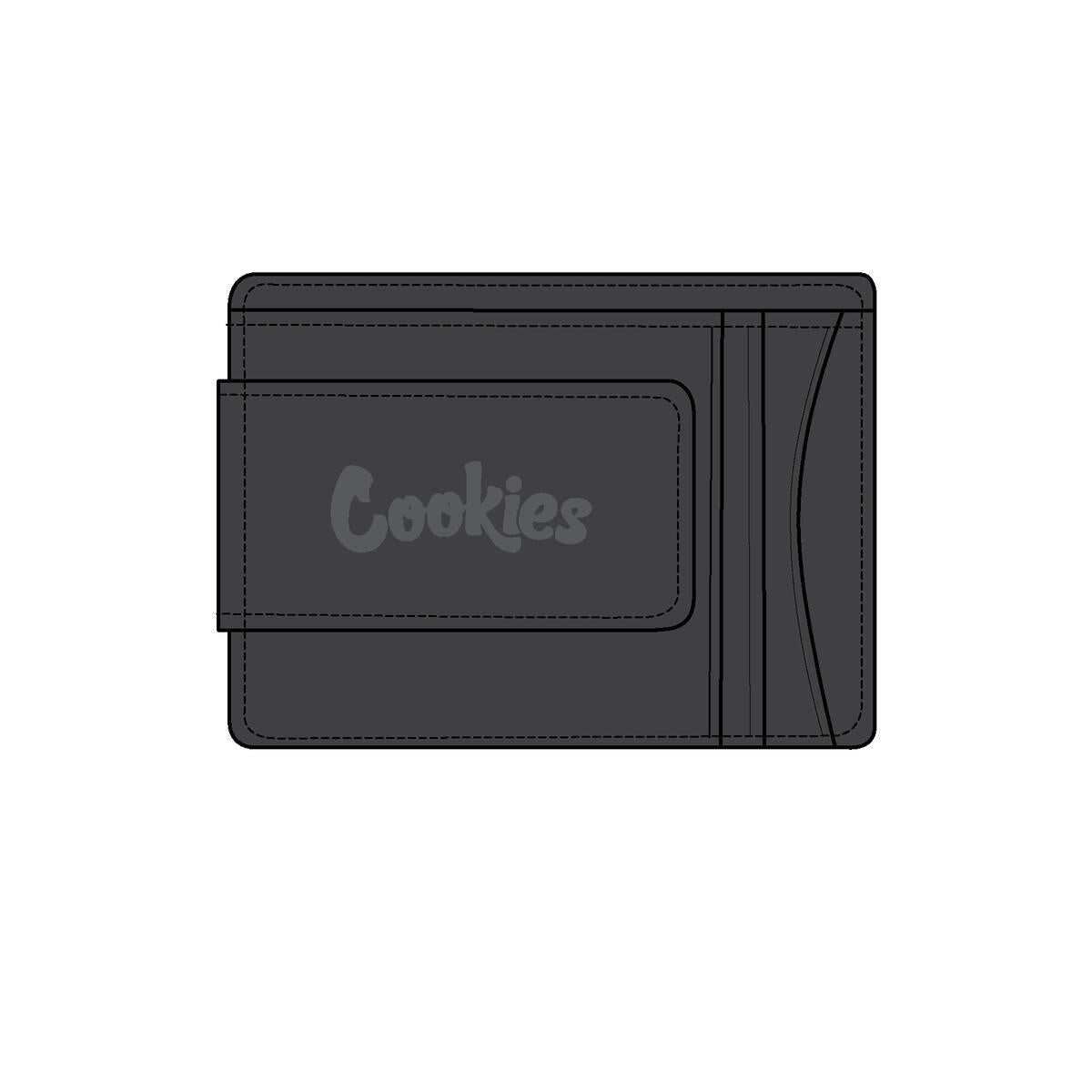 Delicious and decadent cookies with big chocolate chips next to sleek black money clips