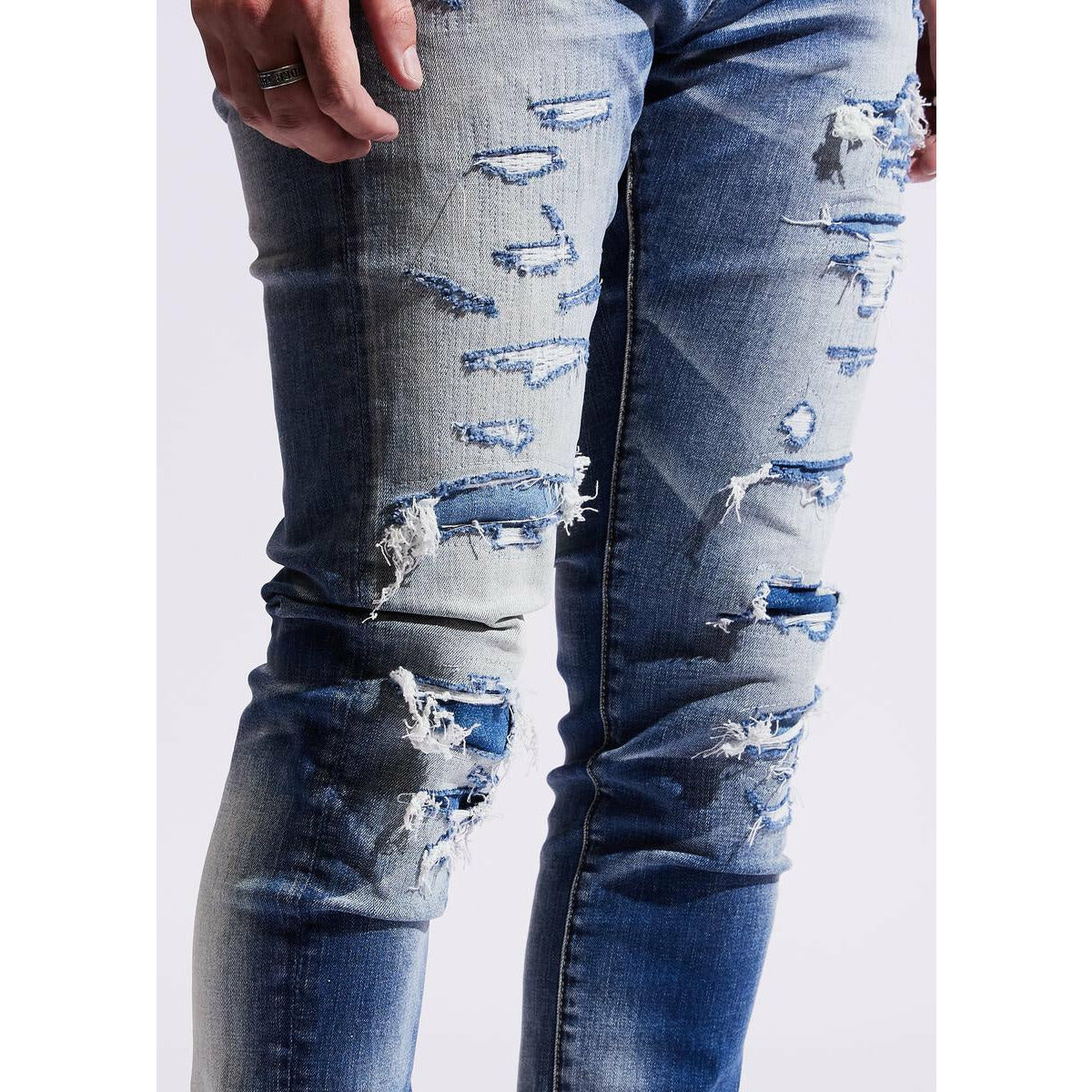 Embellish Mont Ripped Denim Jeans styled with a trendy streetwear look