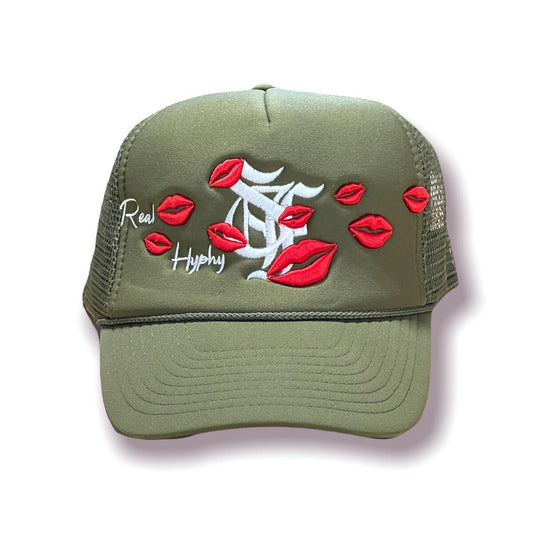 Drop Out "San Francisco Kiss" Army Green Trucker Hat