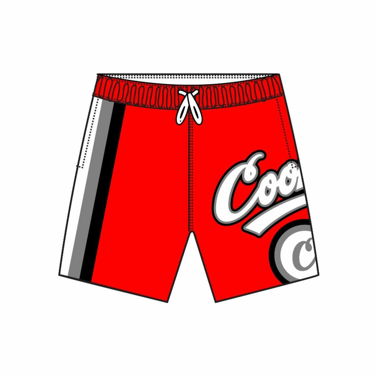 Cookies Puttin In Work Red Poly Boardshorts (1558B6111) being worn by a man while surfing