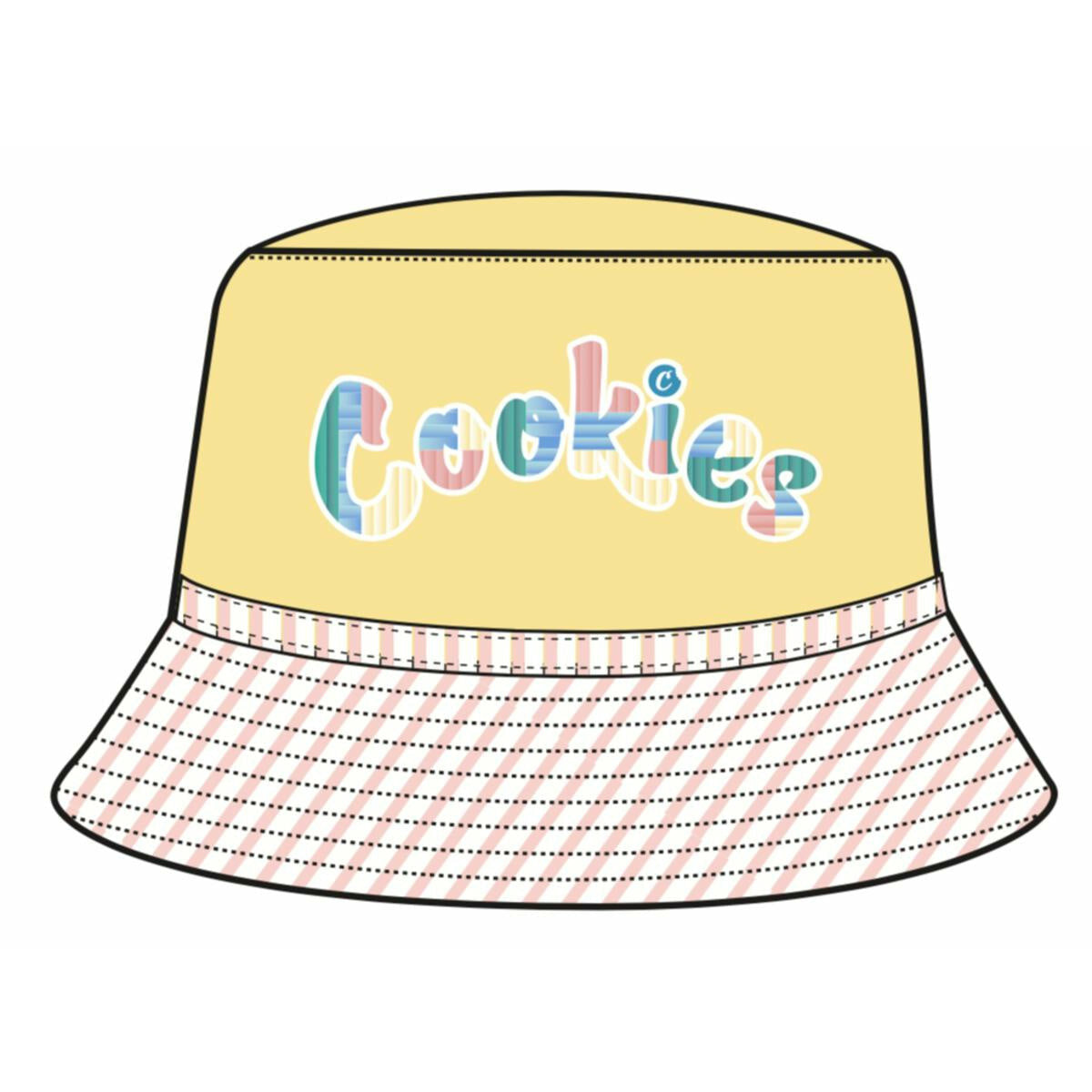 High-quality Cookies Montauk Canvas Pale Yellow Bucket Hat with wide brim and durable fabric for sun protection and casual style