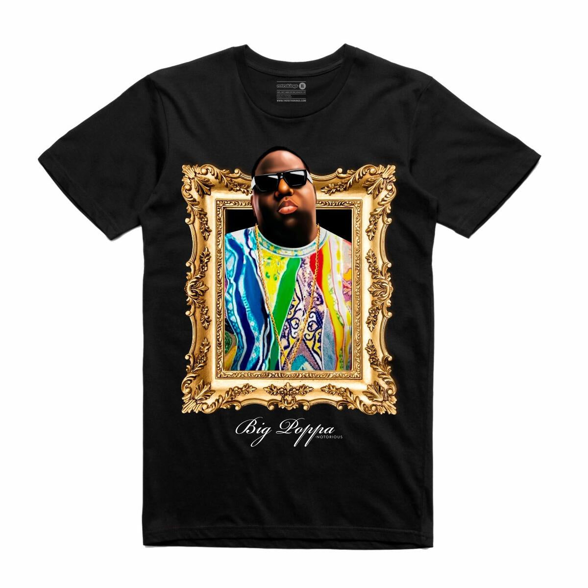 Retro Kings Notorious Big Poppa Black Tee - Classic hip-hop inspired graphic t-shirt in black color