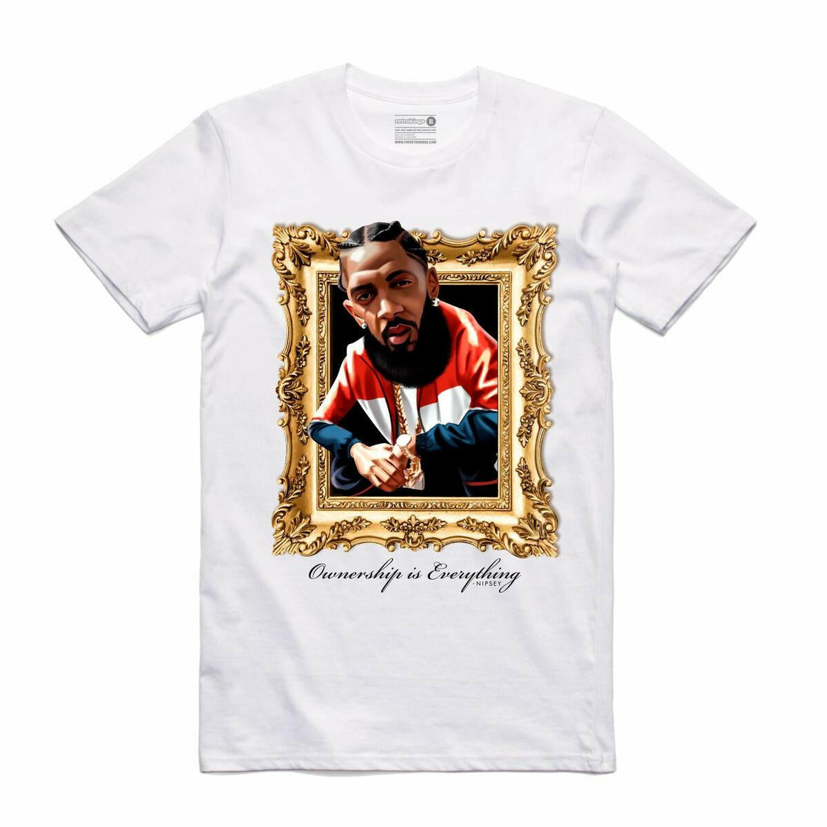 Retro Kings Nipsey Ownership Is Everything White Tee - Classic vintage-inspired t-shirt with powerful message